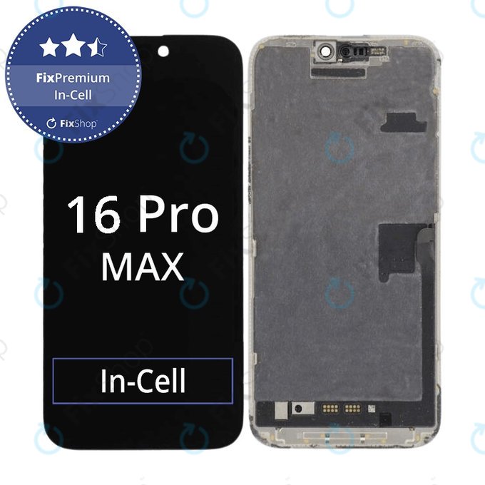 Schermo In-Cell FHD per iPhone 16 Pro Max, Vetro touch con cornice, FixPremium