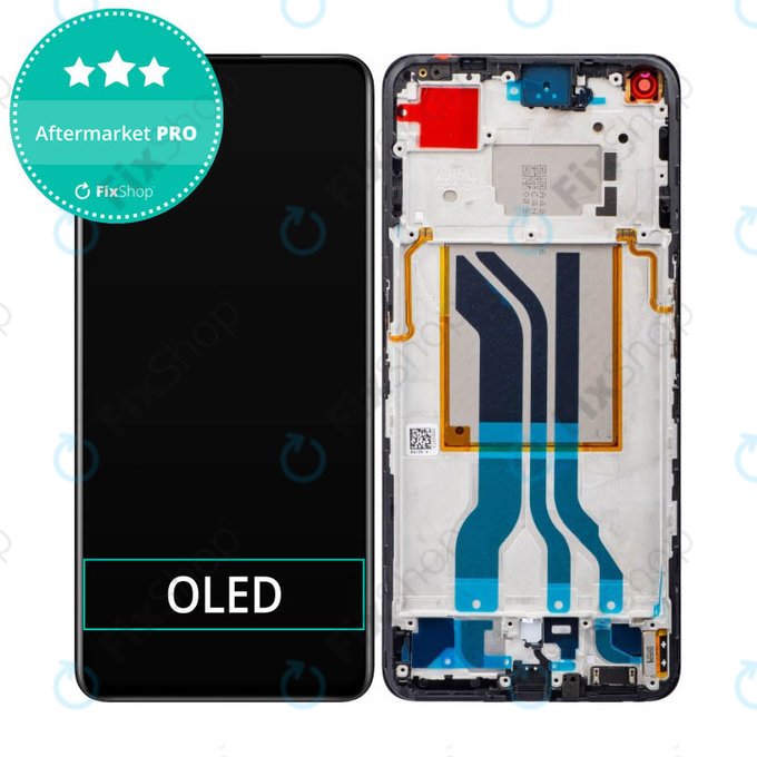 Schermo OLED per Realme GT 2 5G RMX3310 RMX3312, Steel Black, Vetro touch con cornice