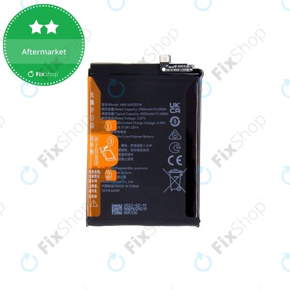Batteria per Honor X8, HB416492EFW, 4000mAh