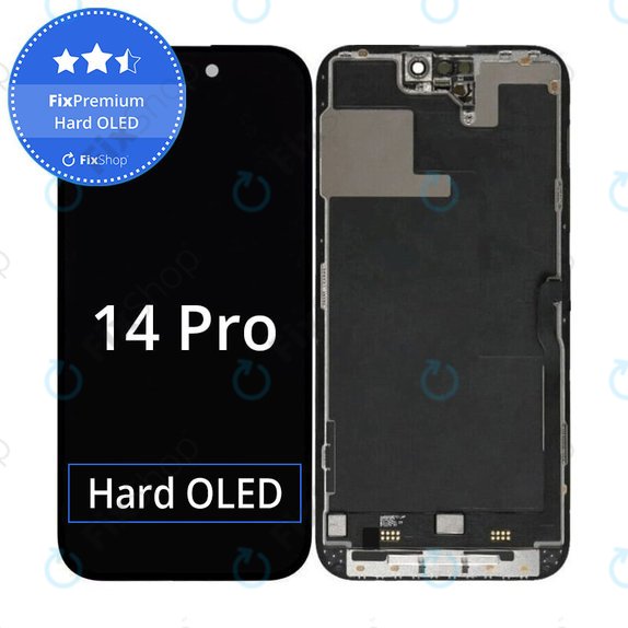 Schermo Hard OLED per iPhone 14 Pro, Vetro touch con cornice, FixPremium