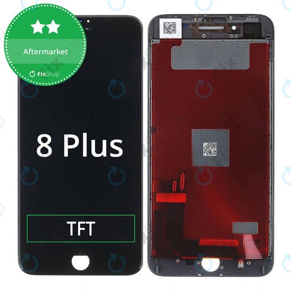 Schermo per iPhone 8 Plus, Black, Vetro touch con cornice