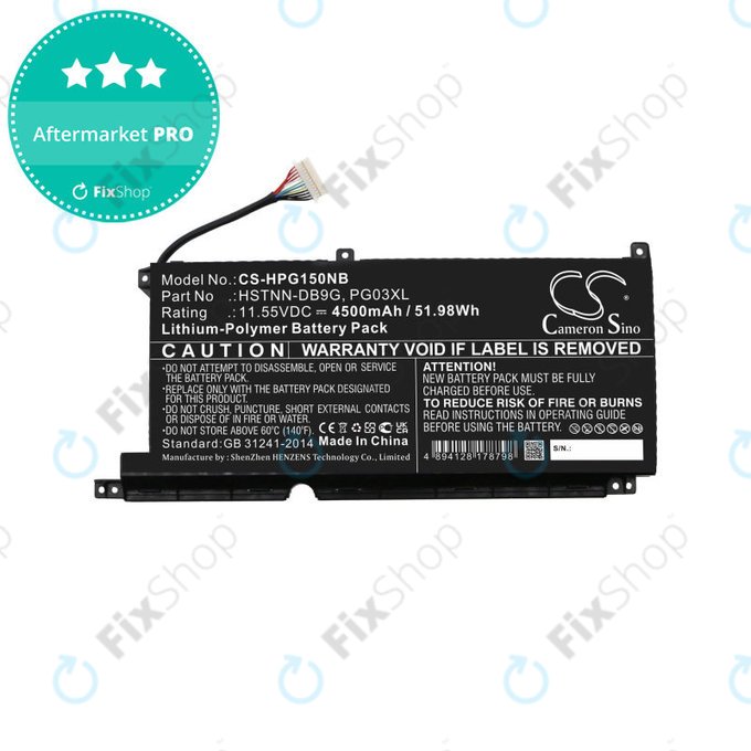 Batteria per HP Pavilion Gaming 15, 16, Spectre X360 15, 3ICP6/60/72, Li-Pol, 4500mAh, 11.55V, HQ