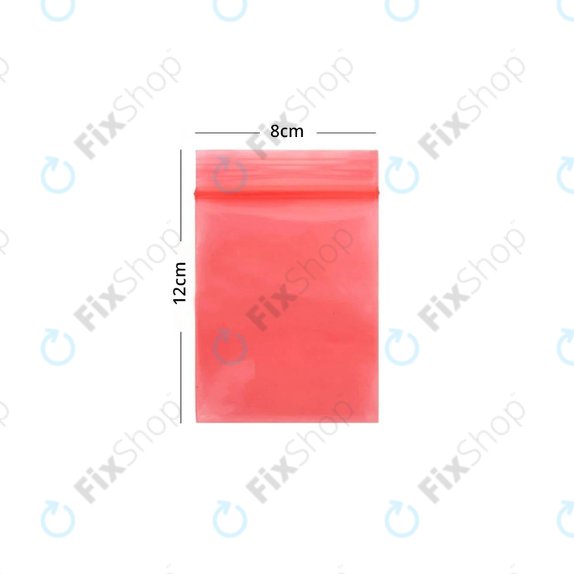 Sacchetto antistatico ESD con chiusura zip, 8x12 cm, 100 pz, Red