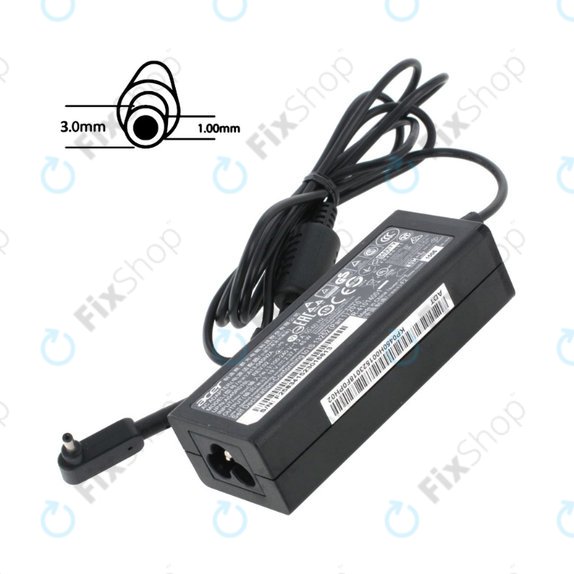 Adattatore di ricarica per Acer, 45W, 19V, Black, 77011168, Genuine Service Pack