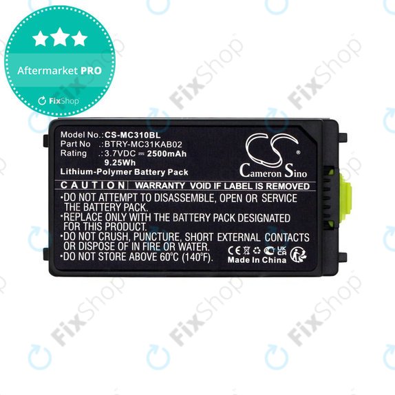 Batteria per Symbol, Zebra MC3100, MC3190, BTRY-MC31KAB02, Li-Pol, 2500mAh, 3.7V, HQ