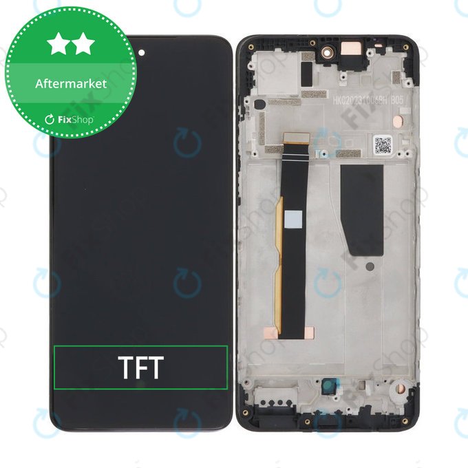 Schermo per Motorola Moto G84 XT2347, Black, Vetro touch con cornice