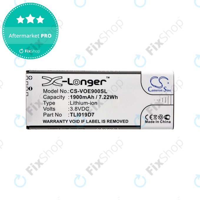 Batteria per Alcatel 1 Dual Sim, TCL 5033, Vodafone VFD, Telstra, TLI019D7, Li-Ion, 3.8V, 1900mAh, HQ