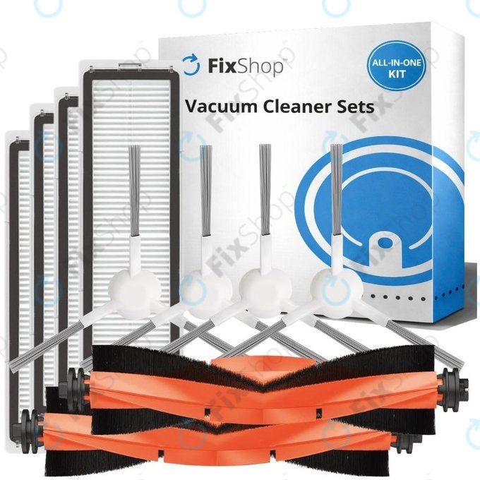 Set di ricambio per Xiaomi Robot Vacuum X10 (2x Spazzole principali, 4x Filtri, 4x Spazzole laterali)