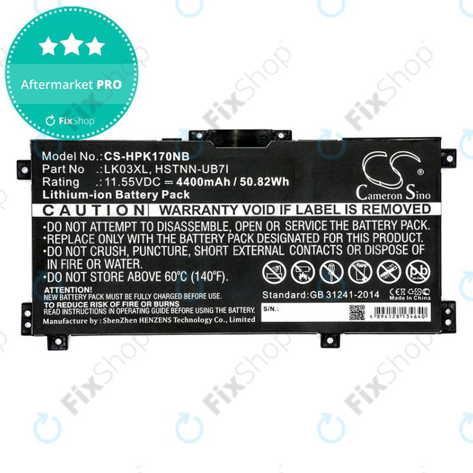 Batteria per HP Pavilion X360 15-CR0001NM, LK03XL, Li-Ion, 4400mAh, 11.55V, HQ