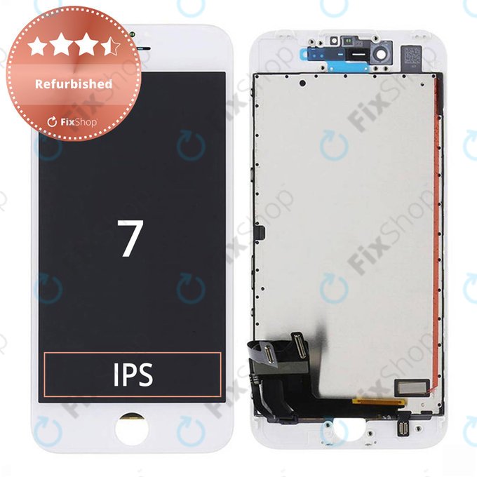 Schermo per iPhone 7, White, Vetro touch con cornice, Refurbished