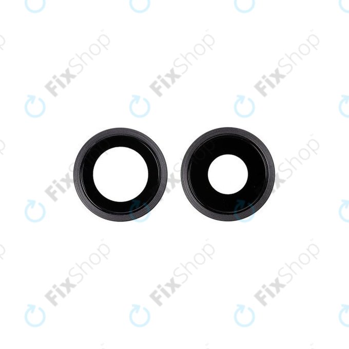 Set lente fotocamera posteriore con frame 2 pz per iPhone 11, Black