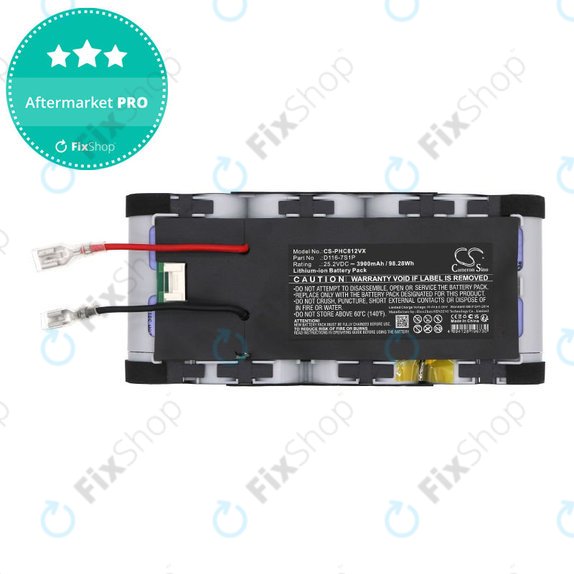 Batteria per Philips Aqua Plus 8000, XC8349 01 XW8122 82 D116-7S1P, Li-Ion, 3900mAh, 25.2V, HQ