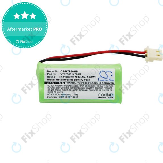 Batteria per Motorola MBP20, VT1208014770G, Ni-MH, 700mAh, 2.4V, HQ