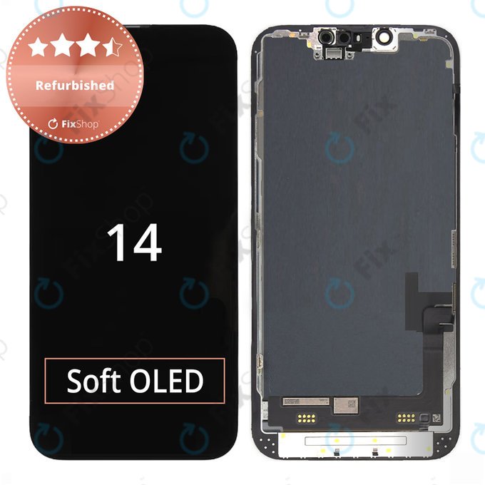 Schermo per iPhone 14, Vetro touch con cornice, Refurbished