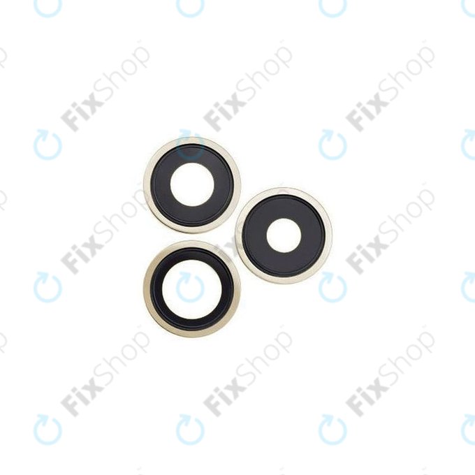 Lente fotocamera posteriore con frame 3 pz per iPhone 14 Pro, 14 Pro Max, Gold