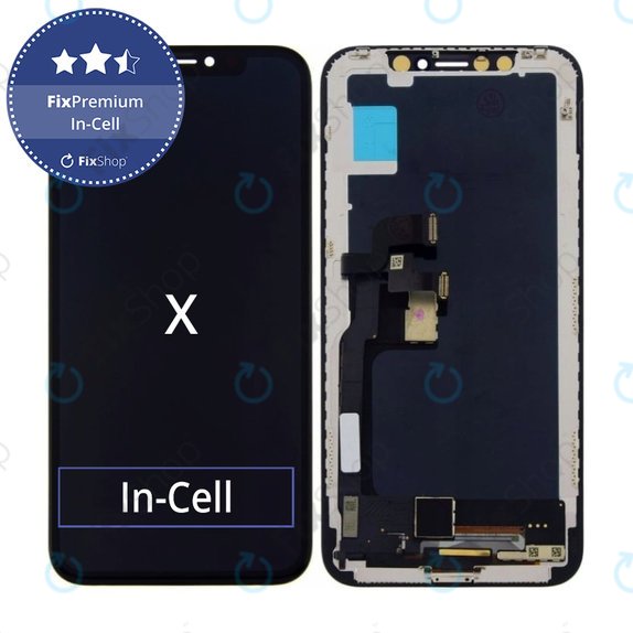 Schermo In-Cell per iPhone X, Vetro touch con cornice, FixPremium