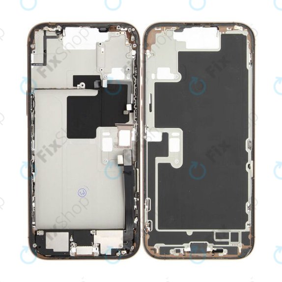 Telaio centrale con pulsanti di accensione e volume per iPhone 16 Pro Max, Titanio sabbia