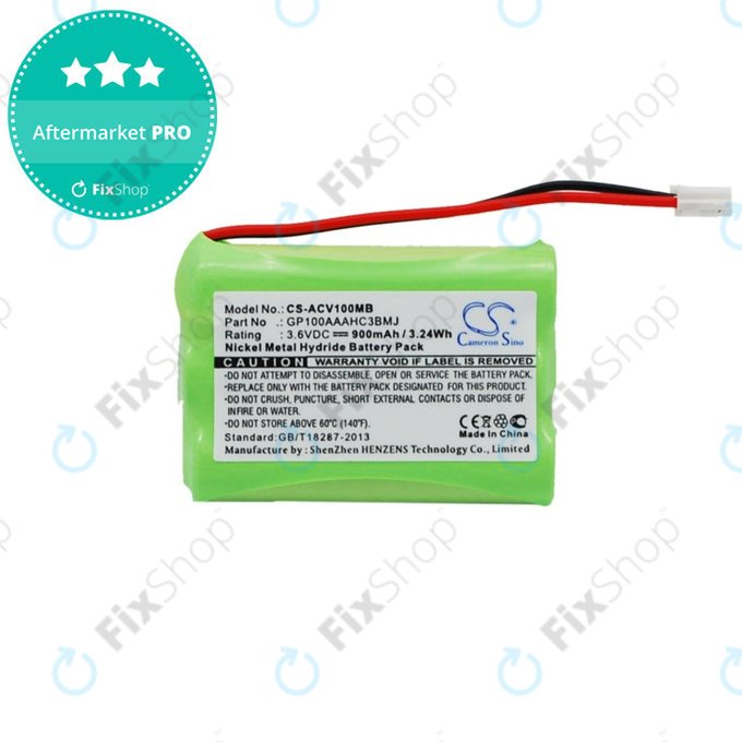 Batteria per Audioline Baby Care V100, GP100AAAHC3BMJ, Ni-MH, 900mAh, 3.6V, HQ