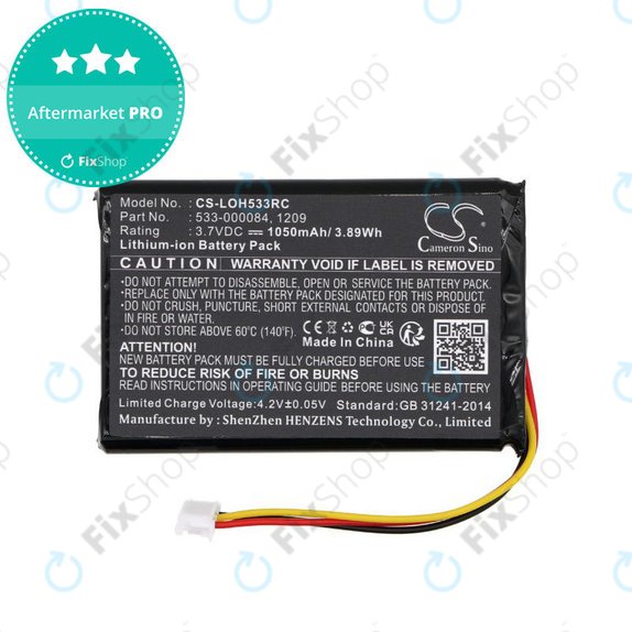 Batteria per Logitech Harmony Touch, Ultimate, 533-000083, Li-Ion, 1050mAh, 3.7V, HQ