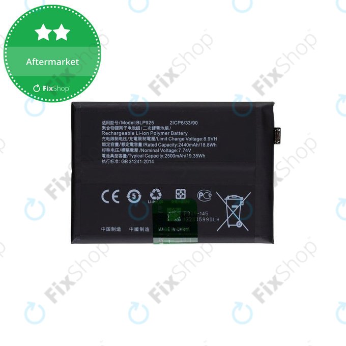 Batteria per OnePlus Nord 3 CPH2491, BLP925, 5000mAh