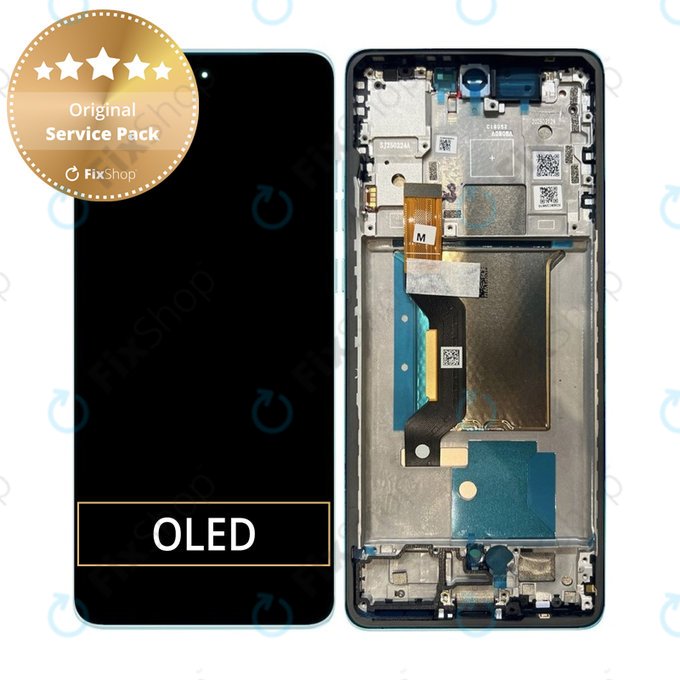Schermo per Motorola Edge 60 Fusion, Amazonite, Vetro touch con cornice, 5D68C29879, Genuine Service Pack