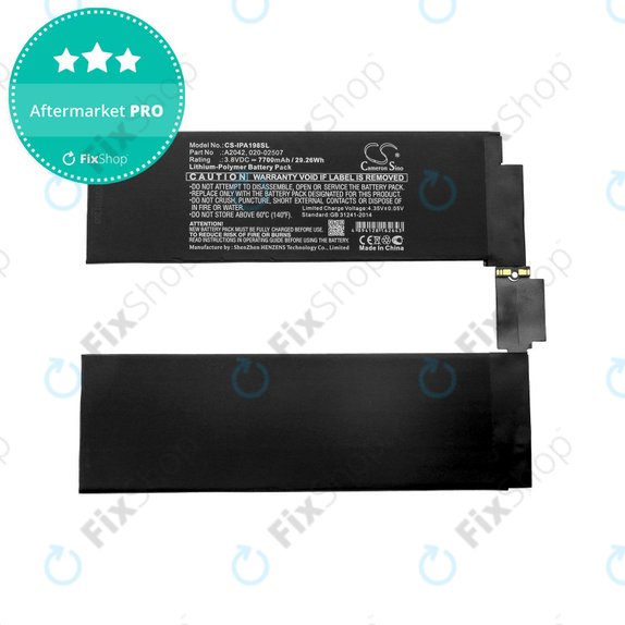 Batteria A2042 per Apple iPad Pro 11.0" (1st Gen 2018), 020-02507, 7700mAh, HQ