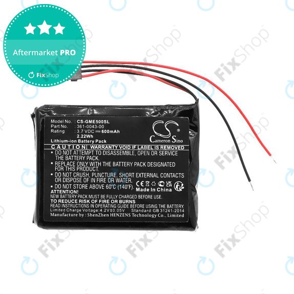 Batteria per Garmin Edge 500, 361-0043-00, Li-Ion, 600mAh, 3.7V, HQ