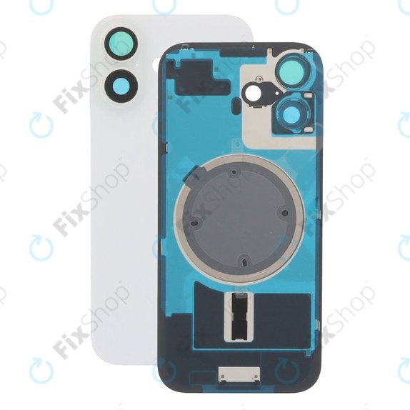 Vetro della scocca posteriore per iPhone 17, White, con lente fotocamera, piastra metallica e magneti MagSafe