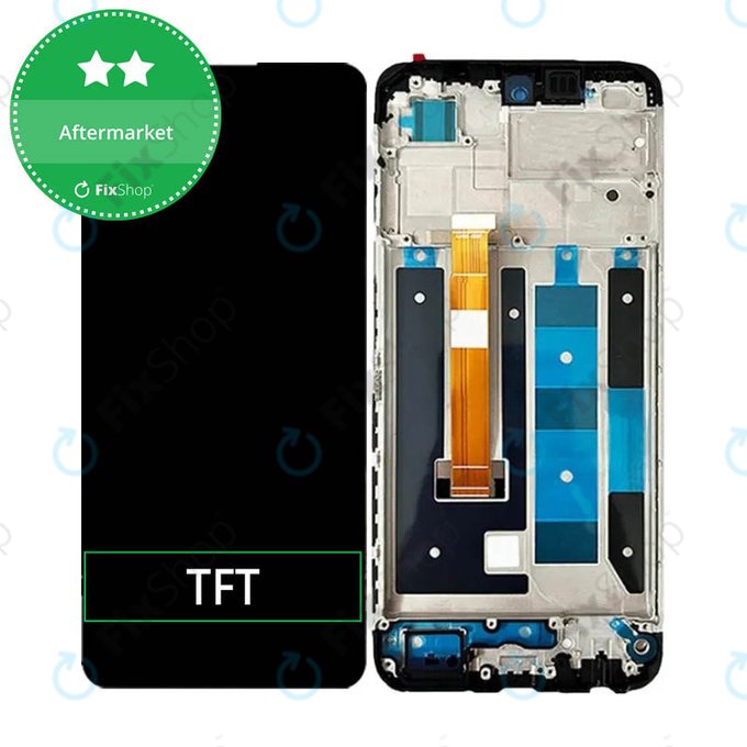 Schermo per Realme C55, Black, Vetro touch con cornice