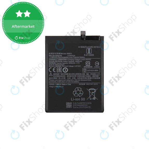 Batteria per Xiaomi Mi 10T 5G, Mi 10T Pro 5G, BM53, 5000mAh