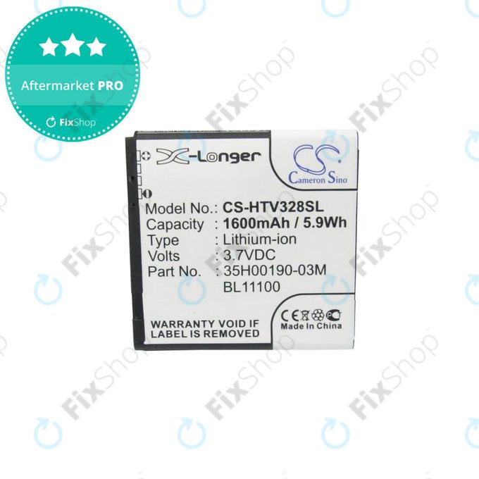 Batteria per HTC Desire X, Desire V, 35H00190-03M, Li-Ion, 3.7V, 1600mAh, HQ