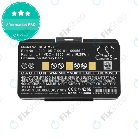 Batteria per Garmin GPSMAP 276, 296, 376, 378, 478, 495, 010-10517-00, Li-Ion, 2200mAh, 7.4V, HQ