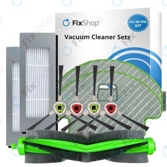 Set di ricambio per iRobot Roomba Combo 1138, Ecovacs Deebot Ozmo 930 (1x Spazzola principale, 2x Filtri, 2 coppie di spazzole laterali, 2x Panni per mocio)