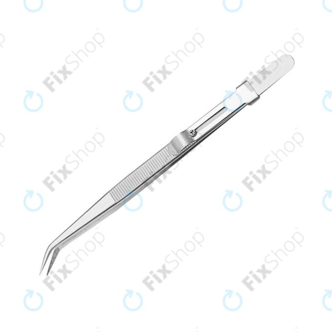Pinzetta professionale in acciaio inox con punta curva 162 mm