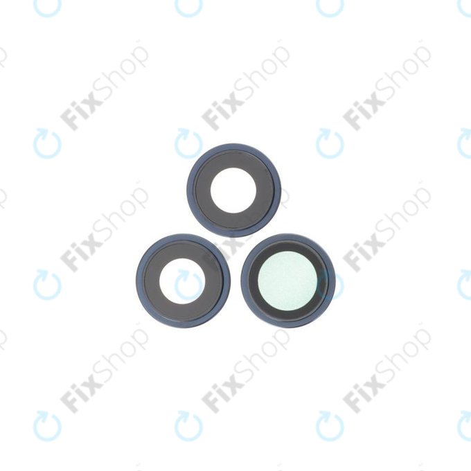 Lente fotocamera posteriore con frame 3 pz per iPhone 15 Pro Max, Blue Titanium