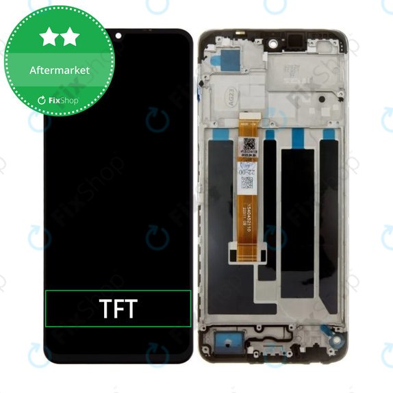 Schermo per Realme C53 RMX3760, Mighty Black, Vetro touch con cornice