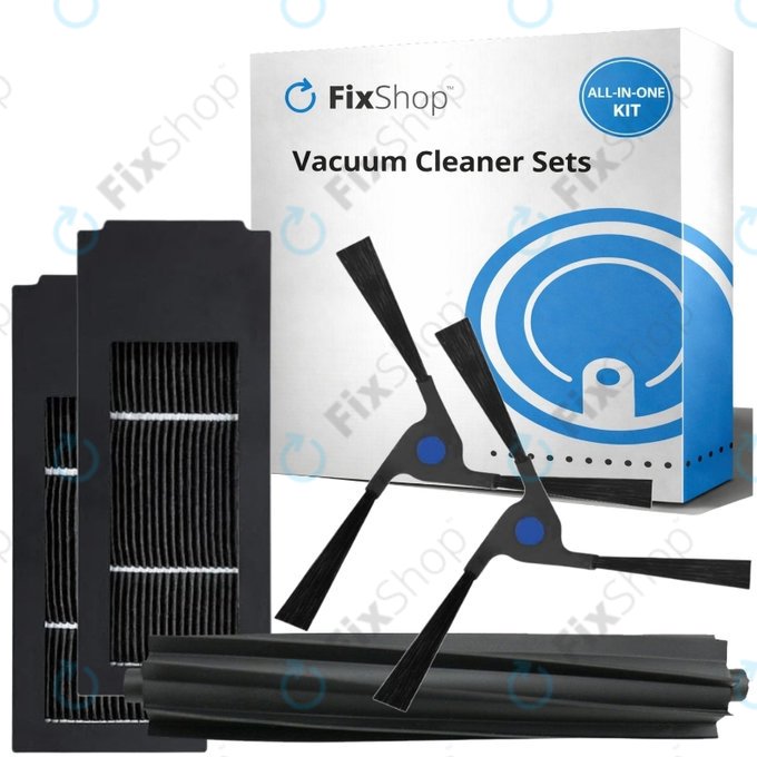 Set di ricambio per Ecovacs Deebot X2 Omni (1x spazzola principale, 2x filtro, 2x spazzola laterale)