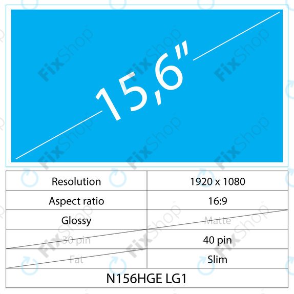 15.6" LCD Slim Glossy 40 pin Full HD