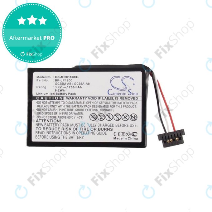Batteria per Mitac Mio P350, BL-LP1230, Li-Ion, 1700mAh, 3.7V, HQ