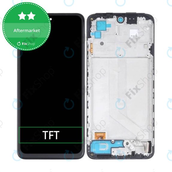 Schermo per Xiaomi Redmi Note 10, Black, Vetro touch con cornice