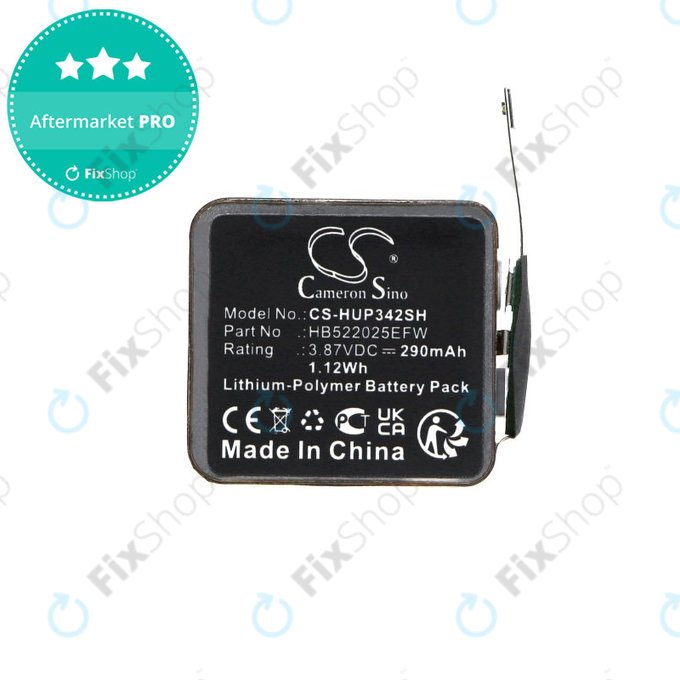 Batteria per Huawei Watch GT3 42mm, Watch GT3 Pro 42mm HB522025EFW, Li-Pol, 290mAh, 3.87V, HQ