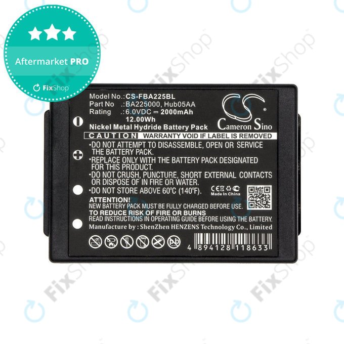 Batteria per HBC Linus 6, Spectrum 1, 2, A, B, BA225000, Ni-MH, 2000mAh, 6V, HQ