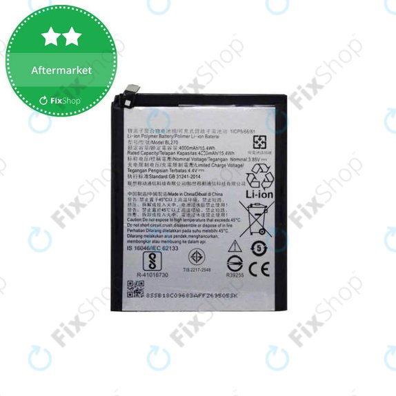 Batteria per Motorola Moto G6 Play XT1922, Lenovo K6 Note, Moto E5 XT1944, BL270, 4000mAh