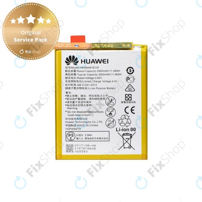 Batteria per Huawei P9, P9 Lite, P10 Lite, P20 Lite, P Smart, Y6 (2018), Y6 Prime (2018), Y7 (2018), Y7 Prime (2018), Honor 7A, 8, 9 Lite, HB366481ECW, 24022157, 24022368, 24022333, 24022376 Genu, 300