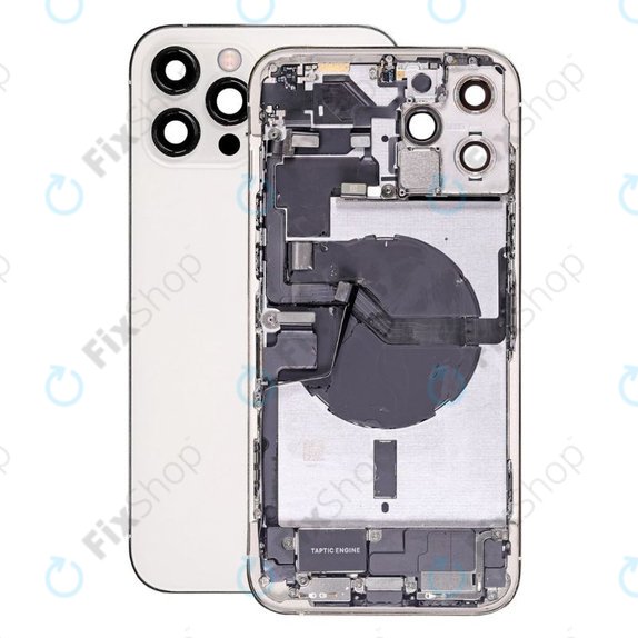 Scocca posteriore con piccoli componenti per iPhone 12 Pro Max, Silver