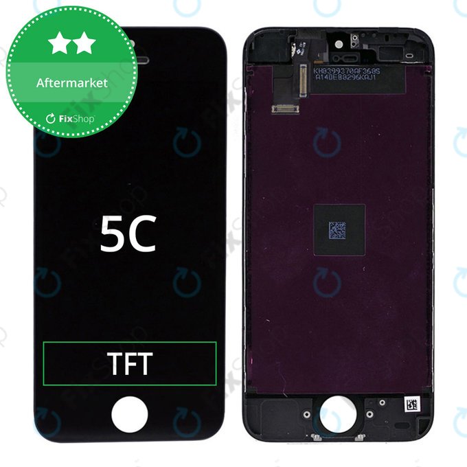 Schermo per iPhone 5C, Black, Vetro touch con cornice