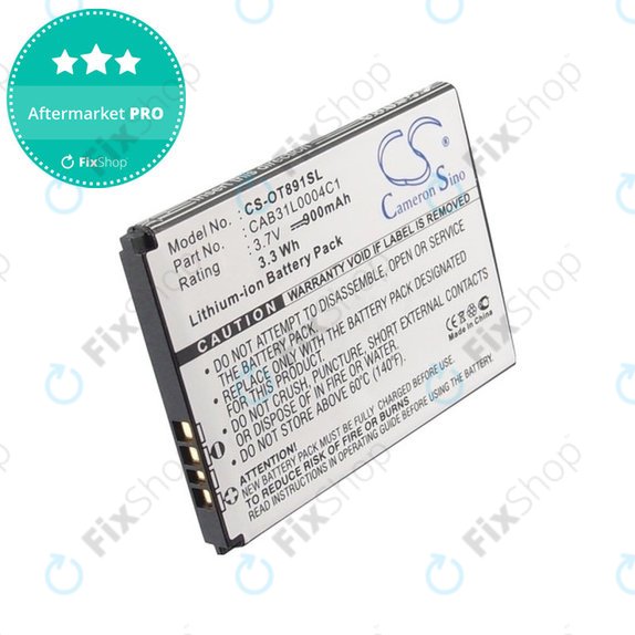 Batteria per Alcatel One Touch, OT, TCL A, Vodafone, CAB31L0004C1, Li-Ion, 3.7V, 900mAh, HQ