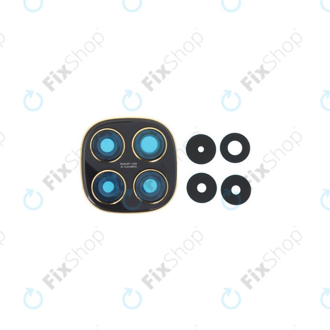 Lente fotocamera posteriore con frame per Xiaomi Poco X7, Black