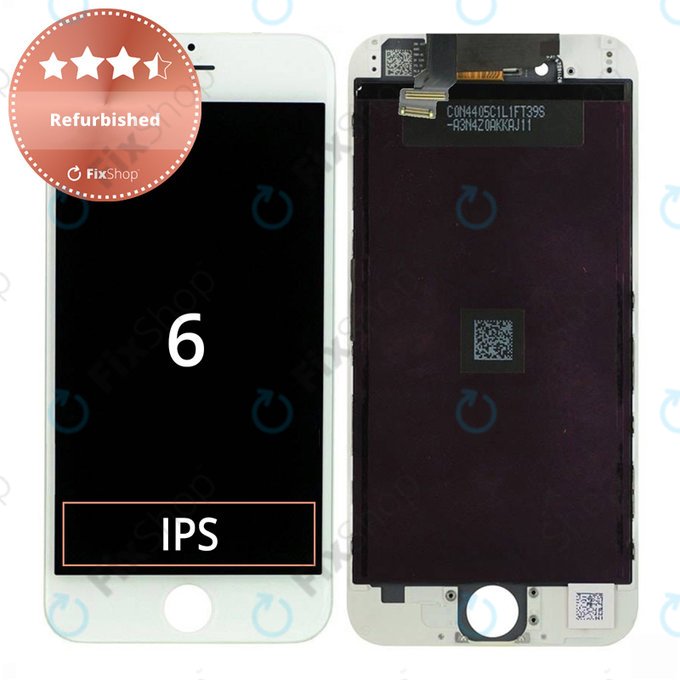 Schermo per iPhone 6, White, Vetro touch con cornice, Refurbished