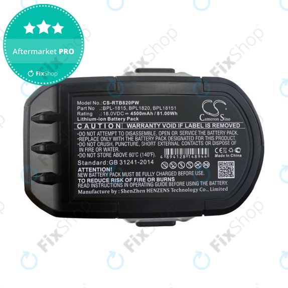 Batteria per Ryobi 18V ONE+, RB1820C, RB18L25, RB1840X, RB1850X, RB18L50, Li-Ion, 4500mAh, 18V, HQ